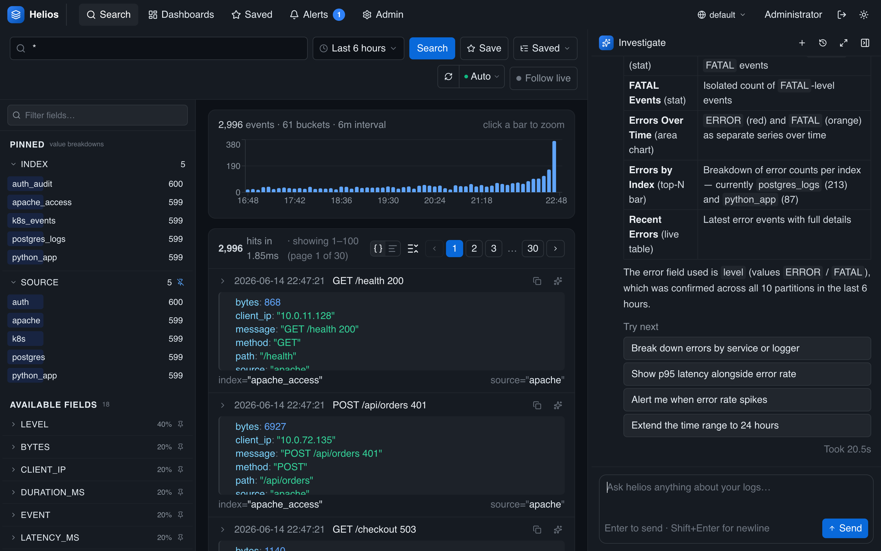 The agent building a dashboard from a request and saving it